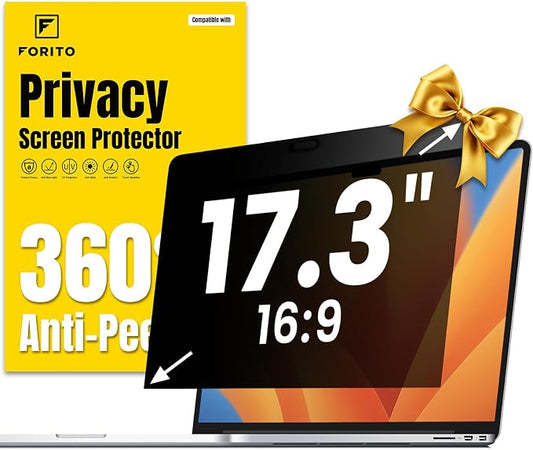 F FORITO 17.3 Inch 16:9 360° Laptop Privacy Screen Protector, Anti Peeping and by FFORITO