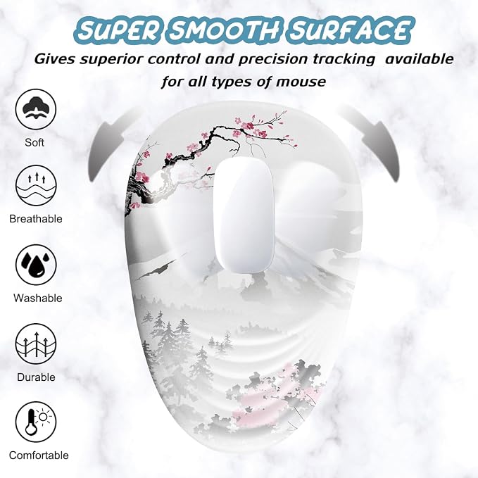 Ergonomic Mouse Pad with Wrist Support, Japanese Sakura Mouse Pad Wrist Rest - Image 4