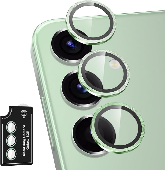 for Samsung Galaxy S25 Camera Lens Protector, Individual Metal Ring Tempered by Btscase