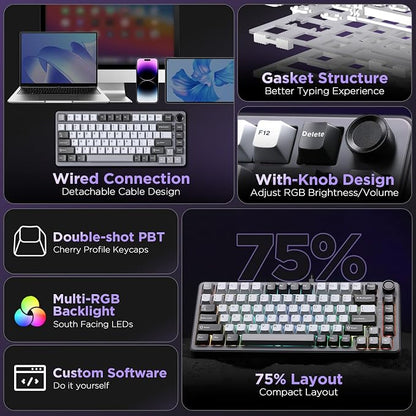 YUNZII B75 Mechanical Keyboard, 75% Layout - Image 2