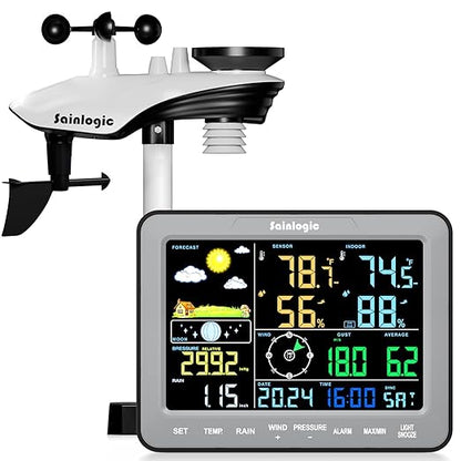 Sainlogic SA68 Weather Station 12-in-1 Weather Station Wireless Indoor Outdoor by Sainlogic