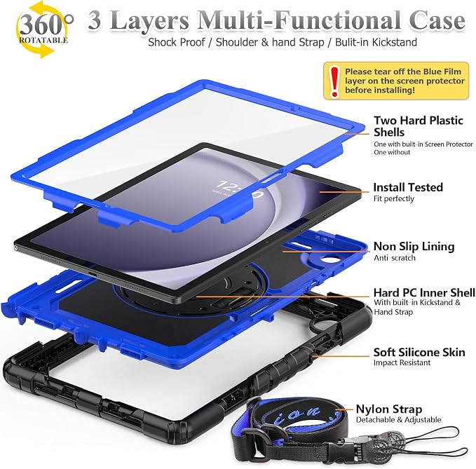 SEYMAC stock Case for Samsung Galaxy Tab A9+ Plus 11'', Full-Body Drop - Image 7