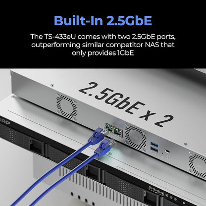 QNAP TS-433eU-US Compact 1U Short-Depth rackmount 2.5GbE NAS, Affordable Edge - Image 4
