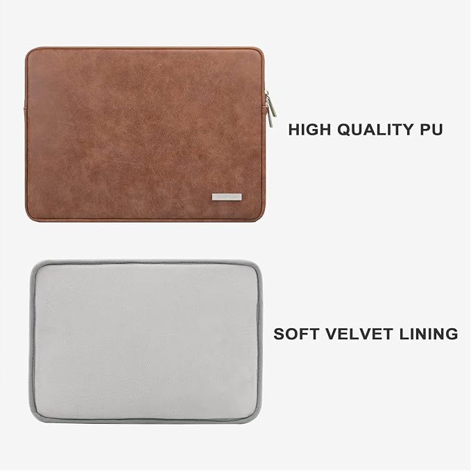 RAINYEAR 13 Inch Laptop Sleeve PU Suede Leather Case Protective Cover Water - Image 2