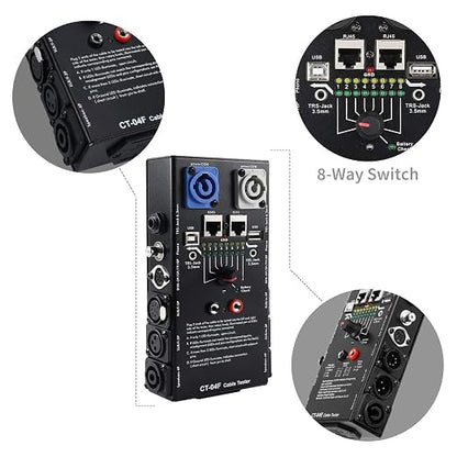 MFL. 13-Plug Audio Cable Tester Line Finder Black 13-in-1 Cables Checker 8-Way - Image 4