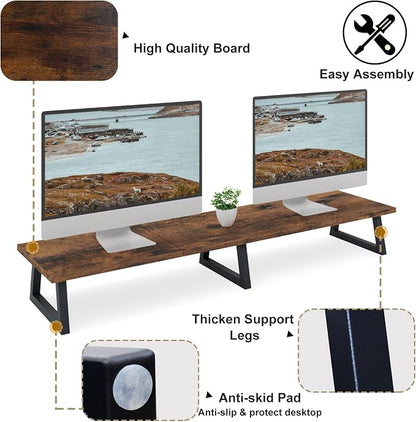 TEAMIX 42 inch Large, Rustic Brown Extra Long TV - Image 4