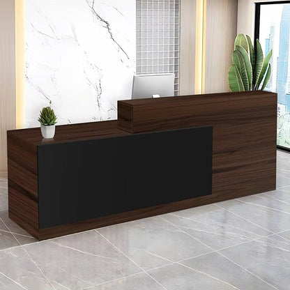 Reception Desk with Counter Modern Checkout Counter with Lockable Drawer by Unknown
