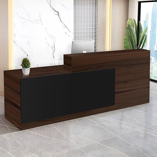 Reception Desk with Counter Modern Checkout Counter with Lockable Drawer by Unknown