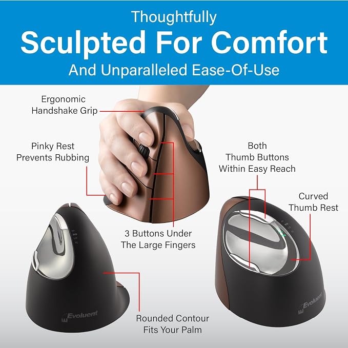 Evoluent – Inventor of The Vertical Mouse – VM4SW Ergonomic Vertical Mouse - Image 5