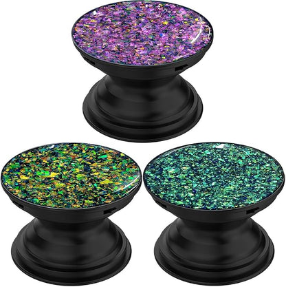 3 Pack Fashionable Clear Glitter Expandible Collapsible Moblile Phone Grip by HighQualityFlagship