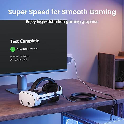 KIWI design Link Cable with Charging 16FT Compatible with Meta Quest 3s/3/2/ - Image 6