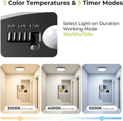 hepside Motion Sensor Ceiling Light Wired, 3000K/4000K/6500K LED Flush Mount - Image 2