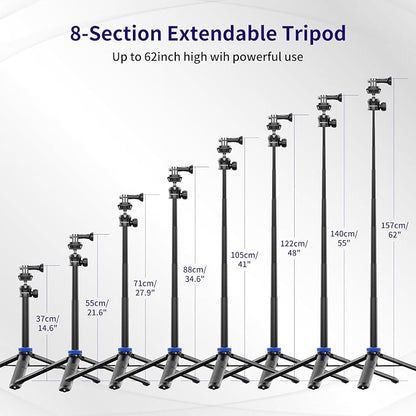 Selfie Stick Tripod for Gopro Camera, Portable Lightweight Camera Tripod for - Image 5