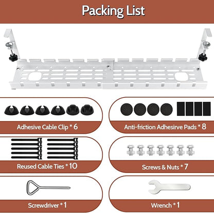 Shikha Cable Management Under Desk, 15.7"-31" Retractable Cable Management Tray - Image 8