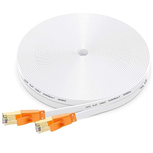 Smolink Ethernet Cable 50 FT, Cat 8 Ethernet Cable 2000Mhz 40Gbps, Internet by Smolink