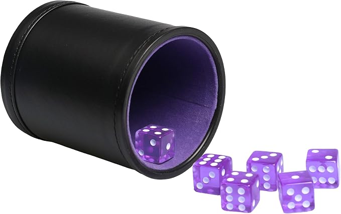 Leatherette Dice Cup Felt Lining Shaker Quiet by TOPTAN