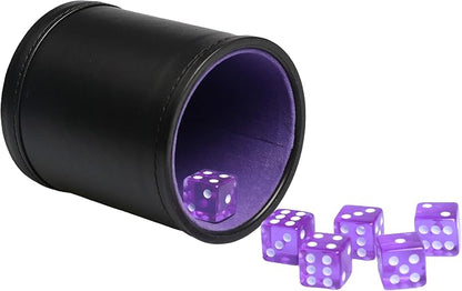 Leatherette Dice Cup Felt Lining Shaker Quiet by TOPTAN