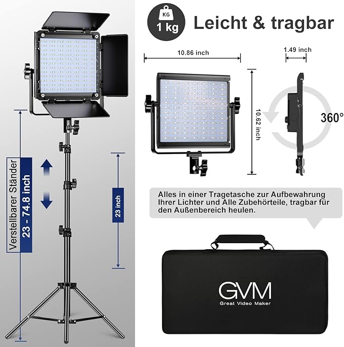 GVM 800D RGB Led Video Light, 40W Photography Lighting Led Panel Light - Image 7