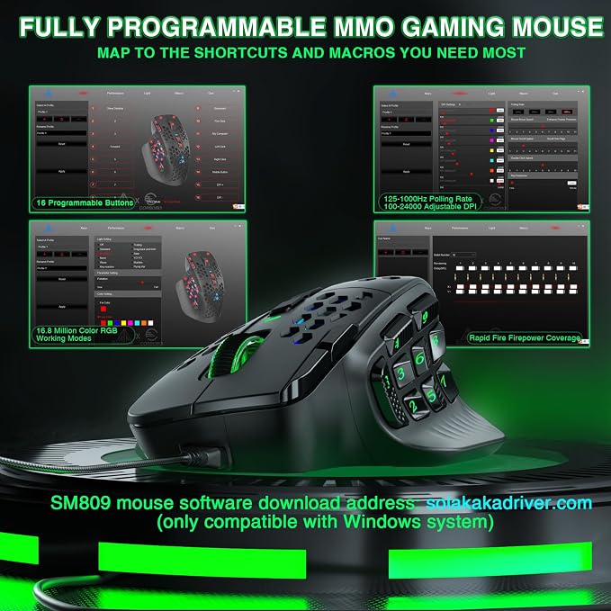 SOLAKAKA SM809 Wired MMO Gaming Mouse, - Image 6