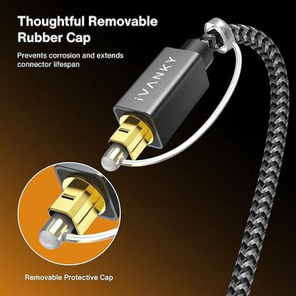 iVANKY Optical Audio Cable, 10ft Toslink Fiber Optic Cable, S/PDIF Digital - Image 9