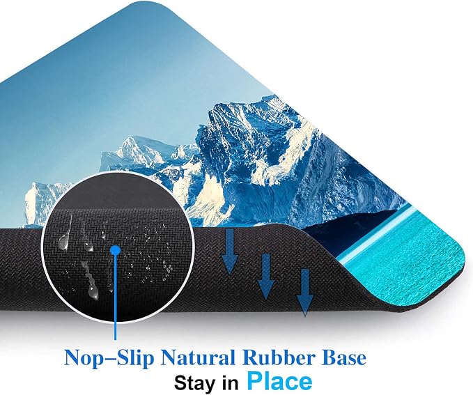 Snow Mountain Mouse Pad, Scenic Lake Mousepad - Image 3