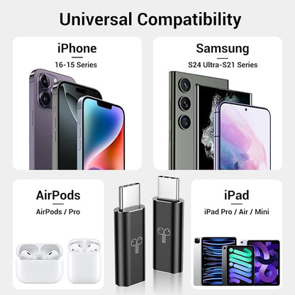 Temdan 2 Pack Lightning to USB C Adapter - Image 2