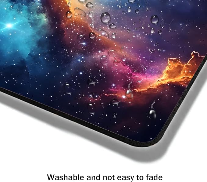 Mouse Pad, Glitter Blue Nebula Galaxy Mouse Pads - Image 4