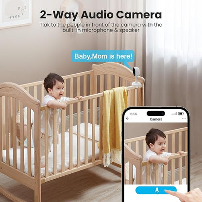 AMOROM 3 Pack Wired Indoor Security Camera, Dual Use Baby Monitor Pet Cam - Image 4
