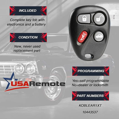 Car Key Fob Keyless Entry Remote fits Chevy Corvette Malibu SSR/Pontiac - Image 3