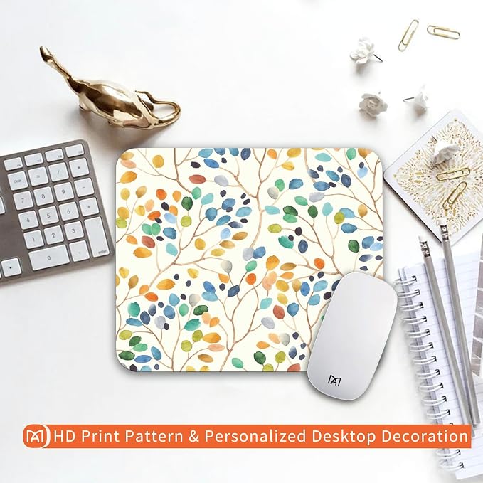 Square Mouse Pad Colorful Forest, Personalized Premium-Textured Custom Mouse - Image 6