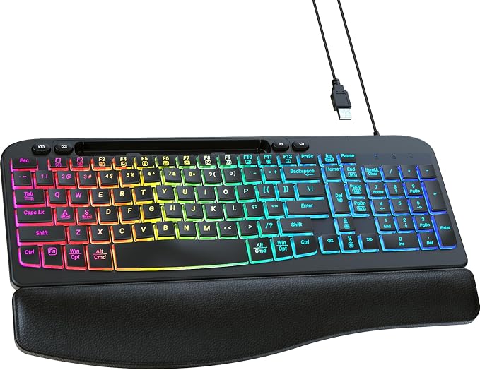 Ergonomic Backlit Keyboard by VEILZOR