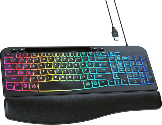 Ergonomic Backlit Keyboard by VEILZOR
