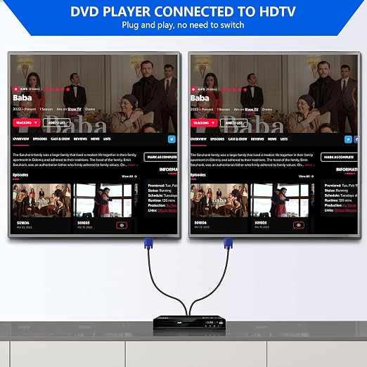 PASOW VGA Splitter Cable 1 Male to 2 Male Dual Monitor Y Adapter 1080P Full HD - Image 6