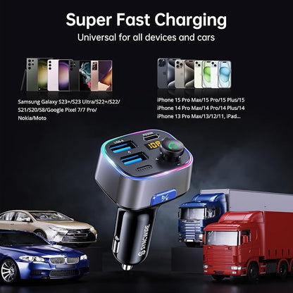 Syncwire Bluetooth 5.4 FM Transmitter Car Adapter 48W Wireless Radio Music - Image 8
