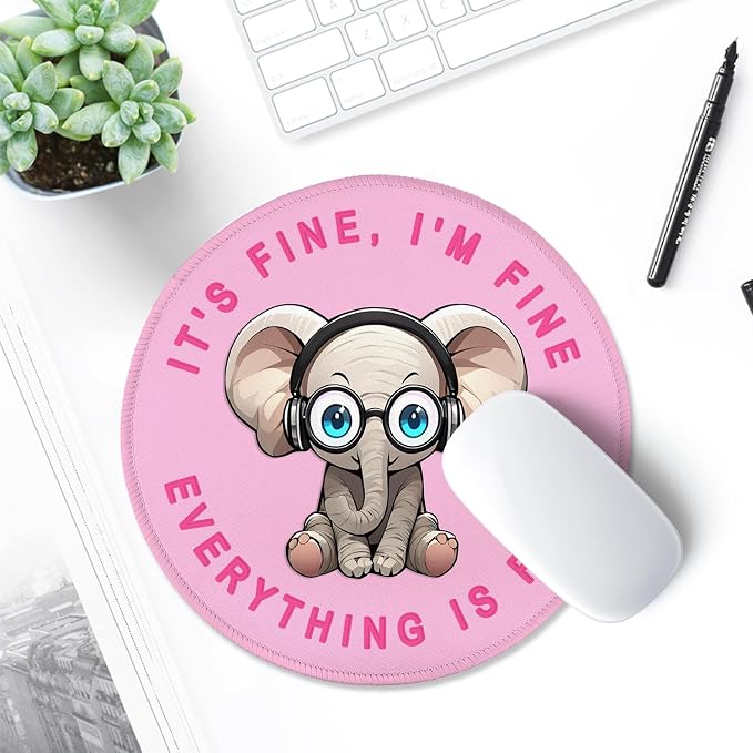 ITNRSIIET Round Mouse Pad with Stitched Edge Premium-Textured Waterproof - Image 6