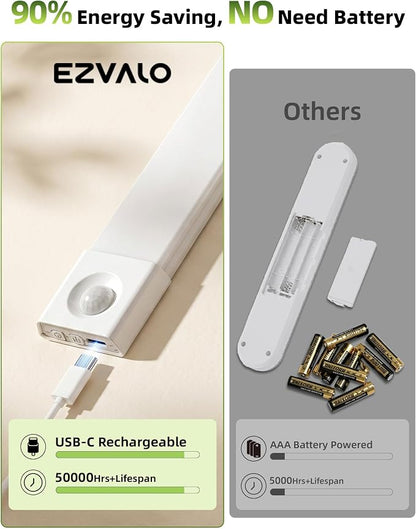 EZVALO 3 Pack 8” Motion Sensor Light Indoor Rechargeable, Stick on Under - Image 6