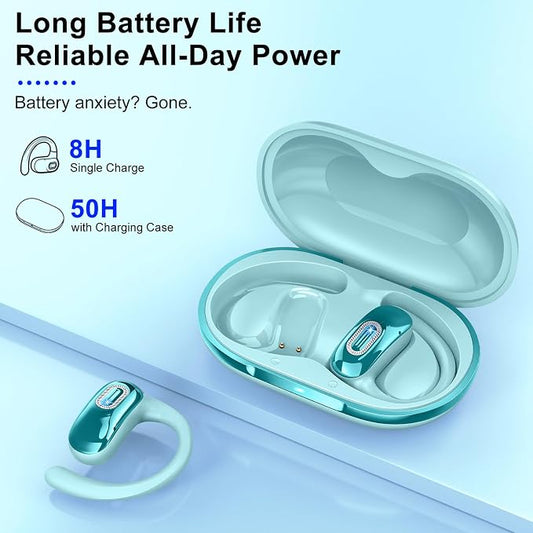 Open Ear Headphones, Air Conduction Ear buds, HD Stereo Bass Over Ear Earphones - Image 2