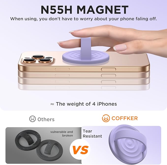 Magnetic Phone Ring Grip Holder, Silicone Finger Loop Grip, Compatible - Image 5