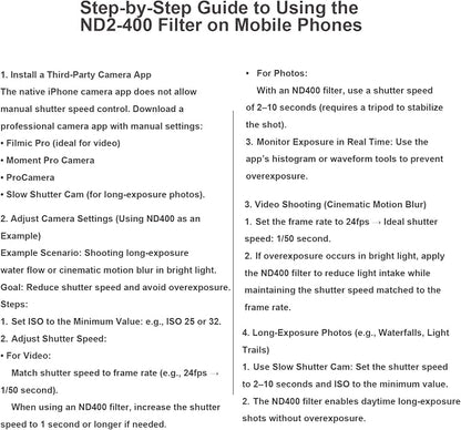 52mm Clip-on ND2-400 Phone Camera Lens Filter Kit, Adjustable Neutral Density - Image 8