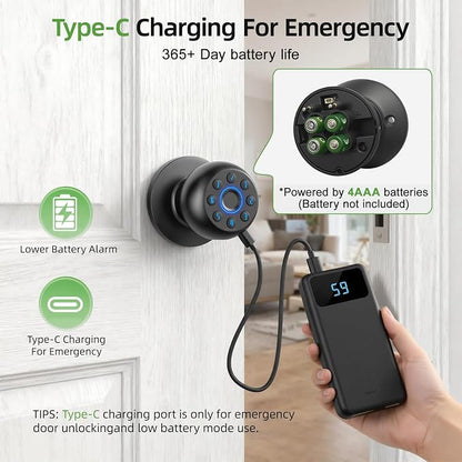 Fingerprint Door Knob, Smart Door Knob, Biometric Door Knob - Image 7