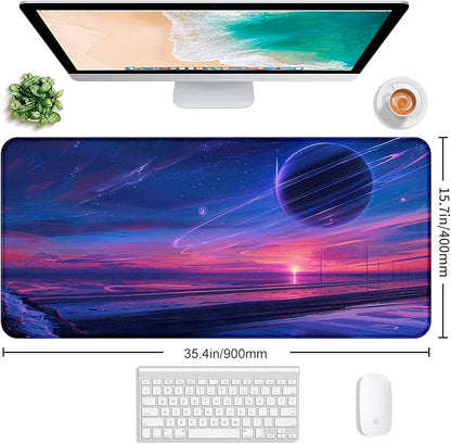 Anime Landscape Mouse Pad, Oversized Gaming Desk Pad, Space Planet Computer - Image 2