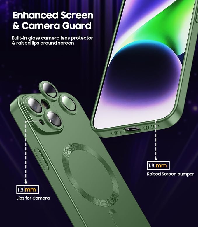 Magnetic for iPhone 15 Case Slim Soft Silicone Bumper Shockproof Metallic Shine - Image 3