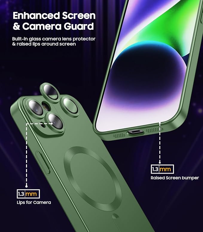Magnetic for iPhone 14 Plus Case Slim Soft Silicone Bumper Shockproof Metallic - Image 3