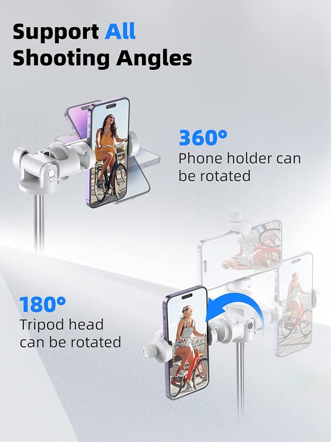 Kaiess 62" Phone Tripod & Selfie Stick, Extendable Photography Light Stand - Image 4