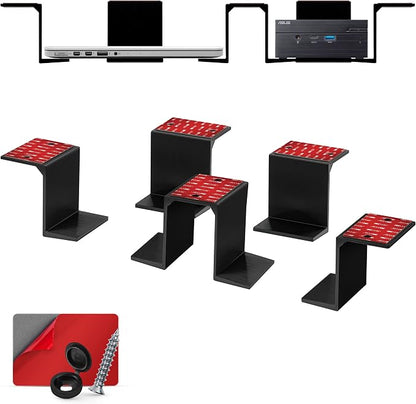 BRAINWAVZ Twin Under Desk Laptop & Device Holder Mount, Adhesive & Screw in by Brainwavz