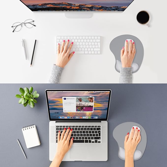 ITNRSIIET Ergonomic Mouse Pad, Cushioned Gel Wrist Rest, Non-Slip Base - Image 2