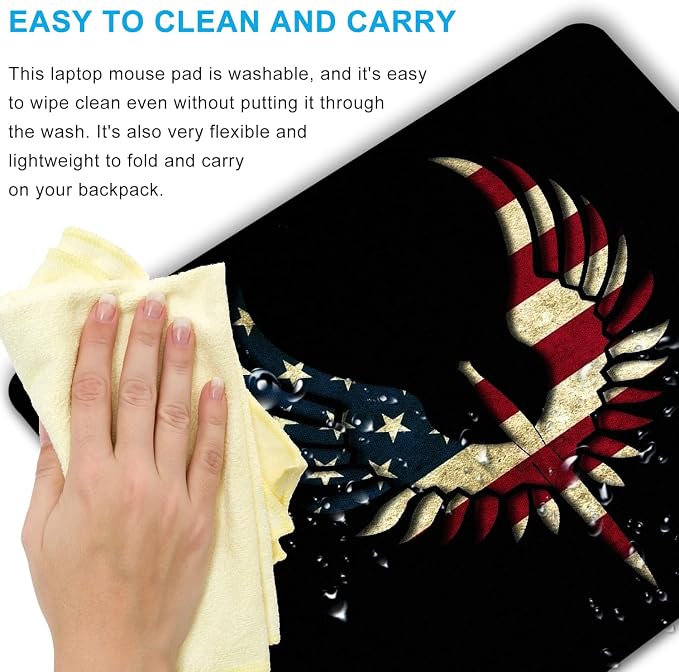 America Flag Mouse Pad Personalized Art Design Computer Laptop Non-Slip Rubber - Image 5