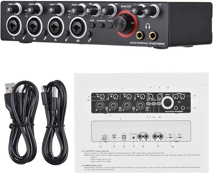4 Channels Sound Card Computer Audio Interface, 4-in 4-out - Image 5
