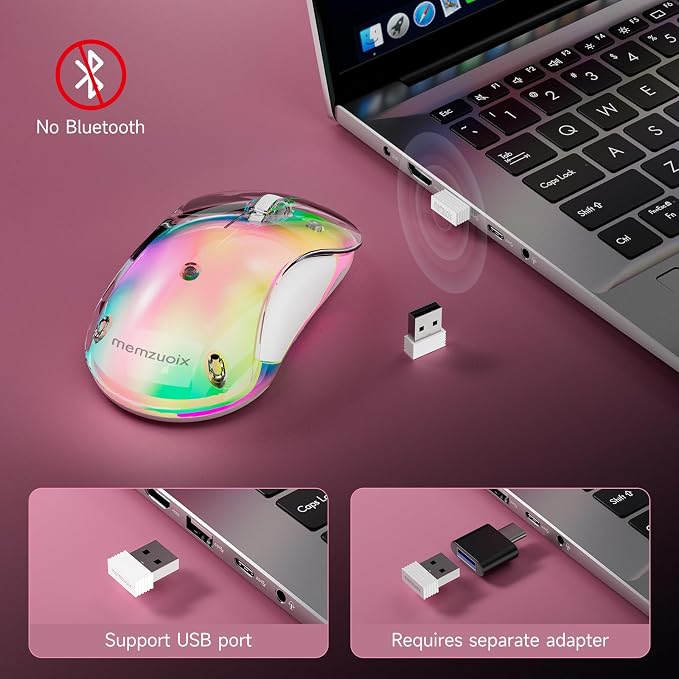 memzuoix 2.4G LED Wireless Mouse, Rechargeable Ergonomic Mouse - Image 5