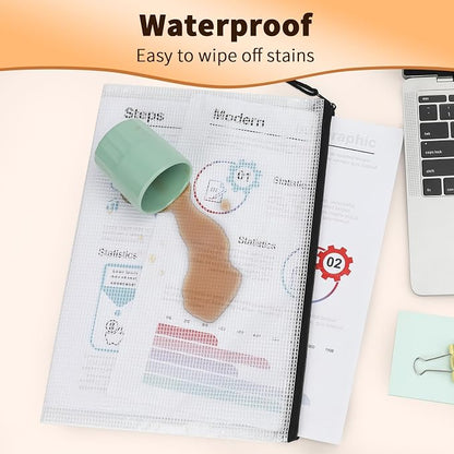 Umriox Zipper Mesh Document Pouch, 9.5x7.1 in, Waterproof Zipper Pouches - Image 3